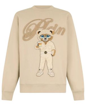 Philipp Plein Sweat-Shirt Ras-Du-Cou En Peluche - Neutre