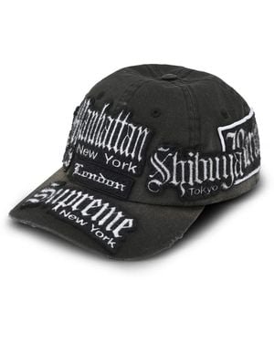 Supreme Gorra City Patches Con Seis Paneles - Negro