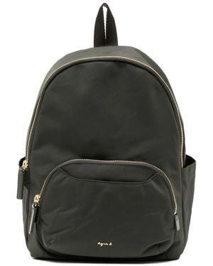 agnès b. Logo Lettering Backpack - Black