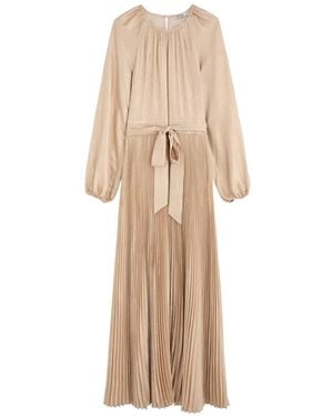 Jonathan Simkhai Varenya Pleated Belted Maxi Dress - Natural