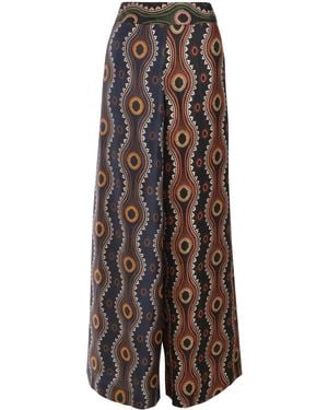 Biyan Fume Silk Pants - Brown