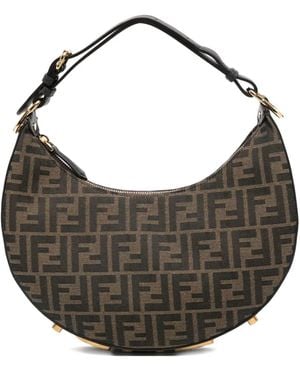 Fendi Jacquard Shoulder Bag - Gray