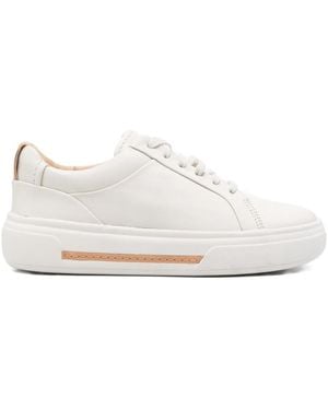 Clarks Hollyhock Leather Trainers - White
