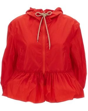 Simone Rocha Taffeta Hooded Jacket - Red