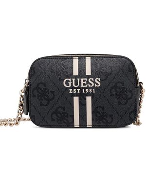 Guess Mini Noelle Monogram Cross Body Bag - Black