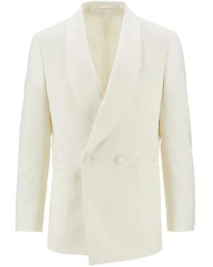 Caruso Double-Breasted Blazer - White