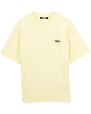 Jacquemus T-Shirt Mit Logo-Patch - Gelb