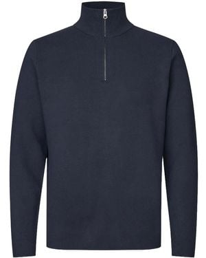 Samsøe & Samsøe High-Neck Zip-Up Sweater - Blue