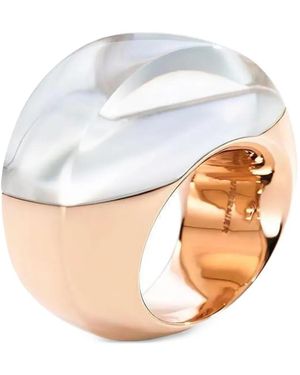 Vhernier Aladino Rock Crystal And Mother Of Pearl Ring - White