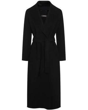 Max Mara Poldo Belted Wrap Coat - Black
