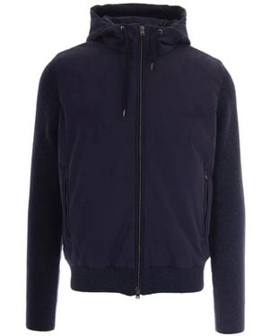 Herno Hooded Panelled Jacket - Blue