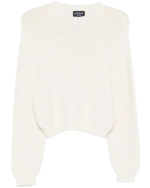 Emporio Armani Textured Knitted Jumper - White