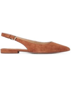 Ralph Lauren Pointed-Toe Slingback Ballet Flats - Brown