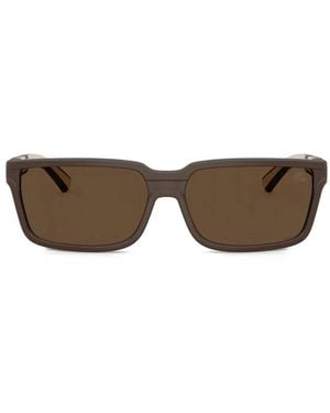 Burberry Check Rectangle-Frame Sunglasses - Grey