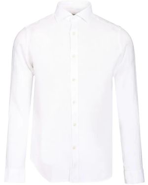 Al Duca d'Aosta Spread-Collar Button-Down Linen Shirt - White