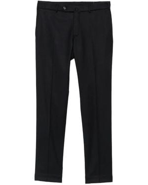Incotex Pressed-Crease Straight-Leg Pants - Black
