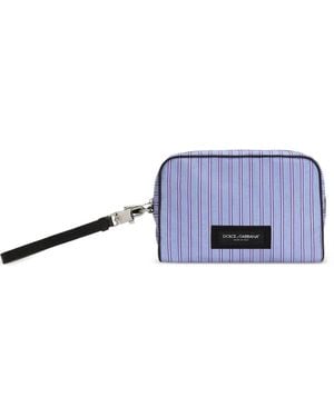 Dolce & Gabbana Bolso shopper a rayas con asa superior - Azul