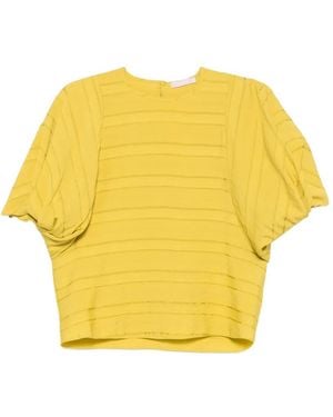 Kristina Ti Blouse Rayée À Manches Chauve-Souris - Yellow