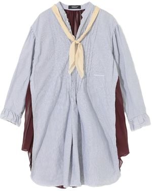 Undercover Pinstripe Ruffled Blouse - Blue
