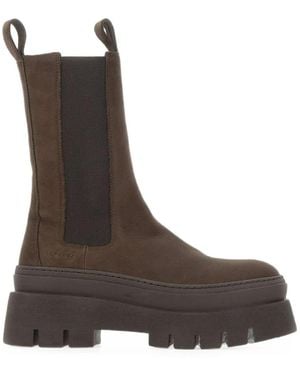 COPENHAGEN Nubuck Leather Chelsea Boots - Brown