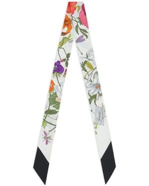 Gucci Floral-Print Silk Scarf - White