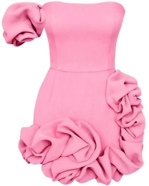 POST MERIDIEM One-Shoulder Ruffled Mini Dress - Pink