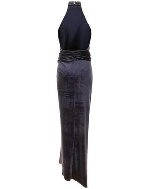 ANDAMANE Jessie Velvet-Effect Maxi Dress - Blue