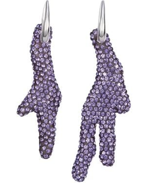 Tory Burch Ohrringe Mit Kristallen - Lila