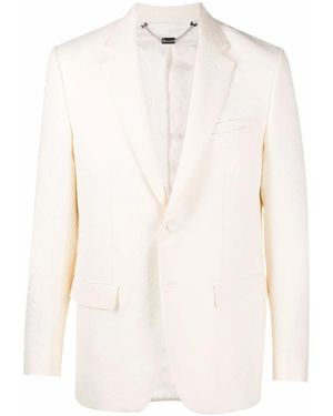Billionaire Jaquard Crocodile-Effect Tailored Blazer - Natural