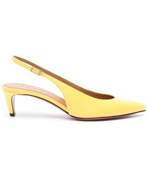 Marni Slingback Pointed-Toe Leather Court Shoes - Metallic