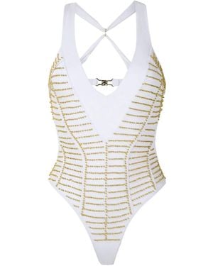 Amir Slama Back Cross Straps Swimsuit - White