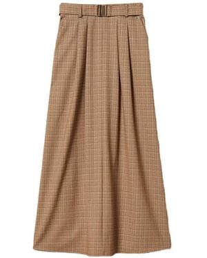 Twinset Long Glen Plaid Skirt - Natural