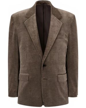 MAN ON THE BOON. Notched-Lapel Corduroy Blazer - Brown