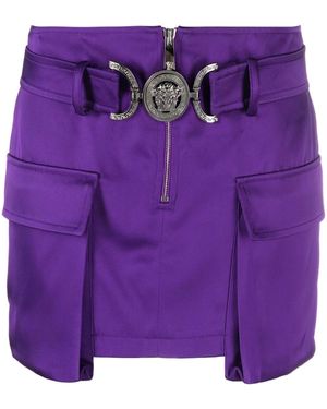 Versace Falda de satén medusa - Morado