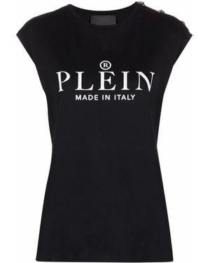 Philipp Plein Ss Logo-Print T-Shirt - Black