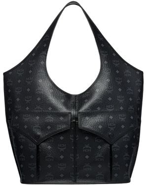 MCM Aren Mama Visetos ハンドバッグ - ブラック