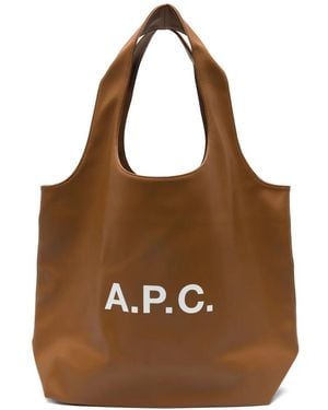 A.P.C. ロゴ ショッパー ショルダーバッグ - ブラウン