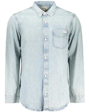 Calvin Klein Faded-Wash Denim Shirt - Blue