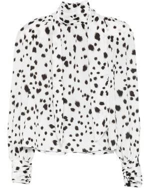 ROWEN ROSE Blouse Met Dalmatiër-Patroon - Wit