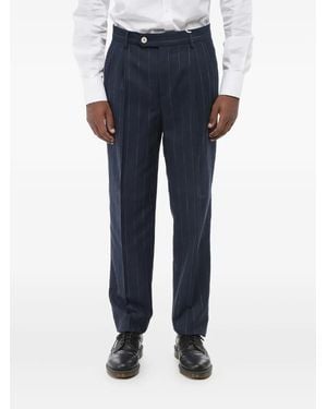 Brunello Cucinelli Pantalon Court Rayé - Blue