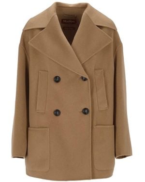 Max Mara Double-Breasted Peacoat - Brown