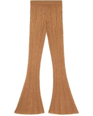 Alanui Desert Drift Cable-Knit Trousers - Brown