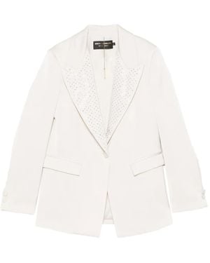 SIMONA CORSELLINI Crystal-Embellishment Blazer - White