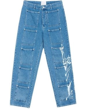 Lourdes Patch-Pocket Jeans - Blue