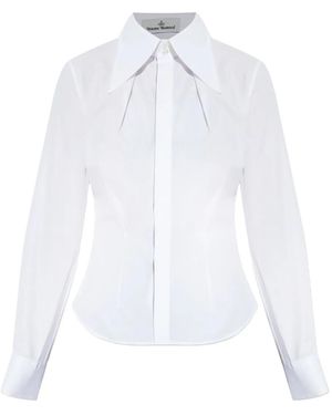 Vivienne Westwood Camisa de algodón con logo bordado - Blanco
