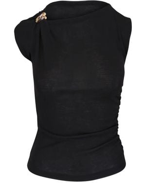 Vince Draped Gathered Blouse - Black