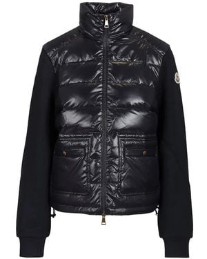 Moncler Quilted-Panel Zip-Up Jacket - Black