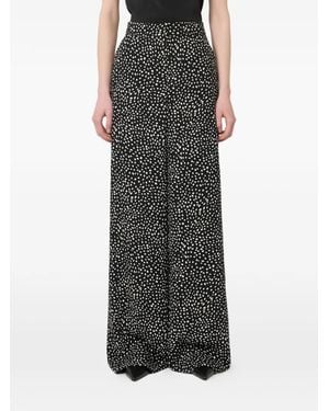 Max Mara Wide-Leg Print Trousers - Black