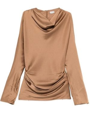 Jonathan Simkhai Victoria Draped Cowl-Neck Top - Natural