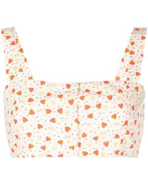 BATSHEVA Blusa con fresa estampada - Rosa